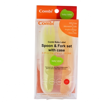 COMBI Baby Label Spoon and Fork set with case